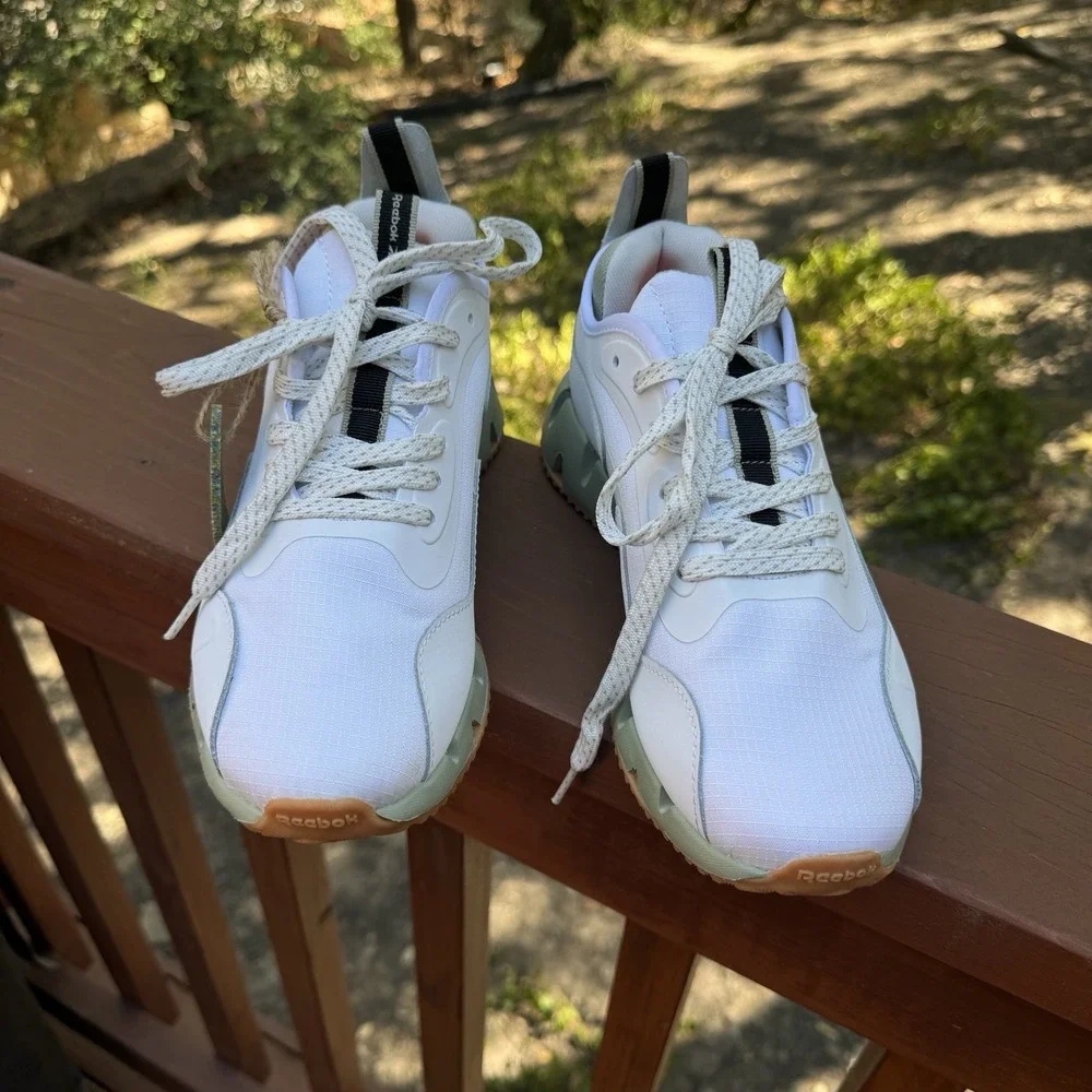 New Reebok Women's Zig Dynamica 4‎ Running Shoes White/Green 30106WWKV Size 8
